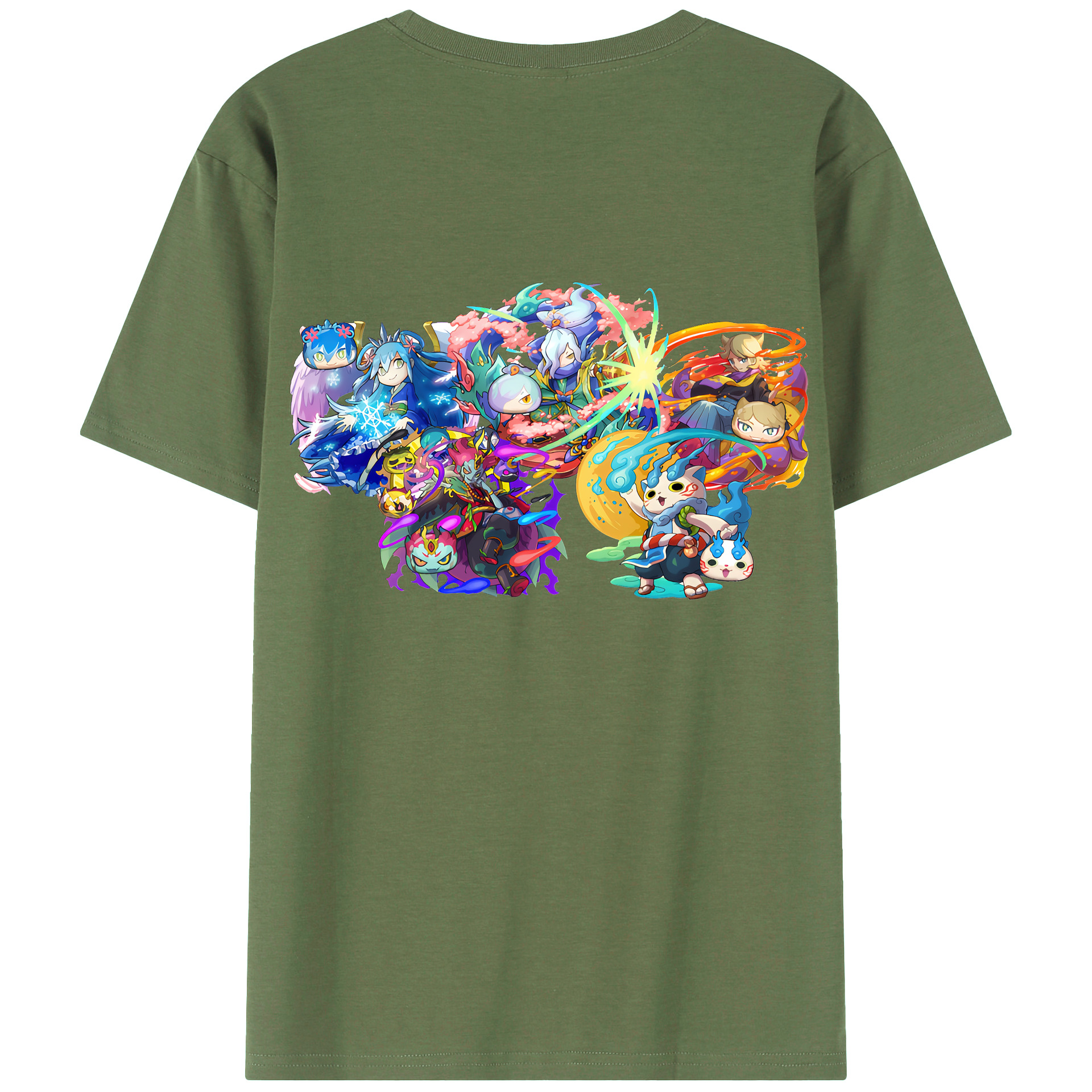 （画像用） 妖怪ウォッチ Yo-kai Watch 綿100％ メンズ半袖Tシャツ（バックプリント） 通気性